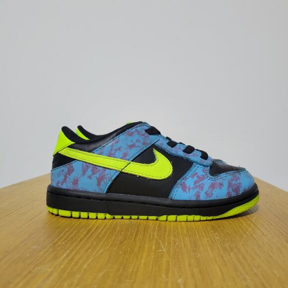 Nike Dunk Low SE Acid Wash Blue/Volt Toddler Sneakers DV1697- 900- SZ 9C - Picture 1 of 9